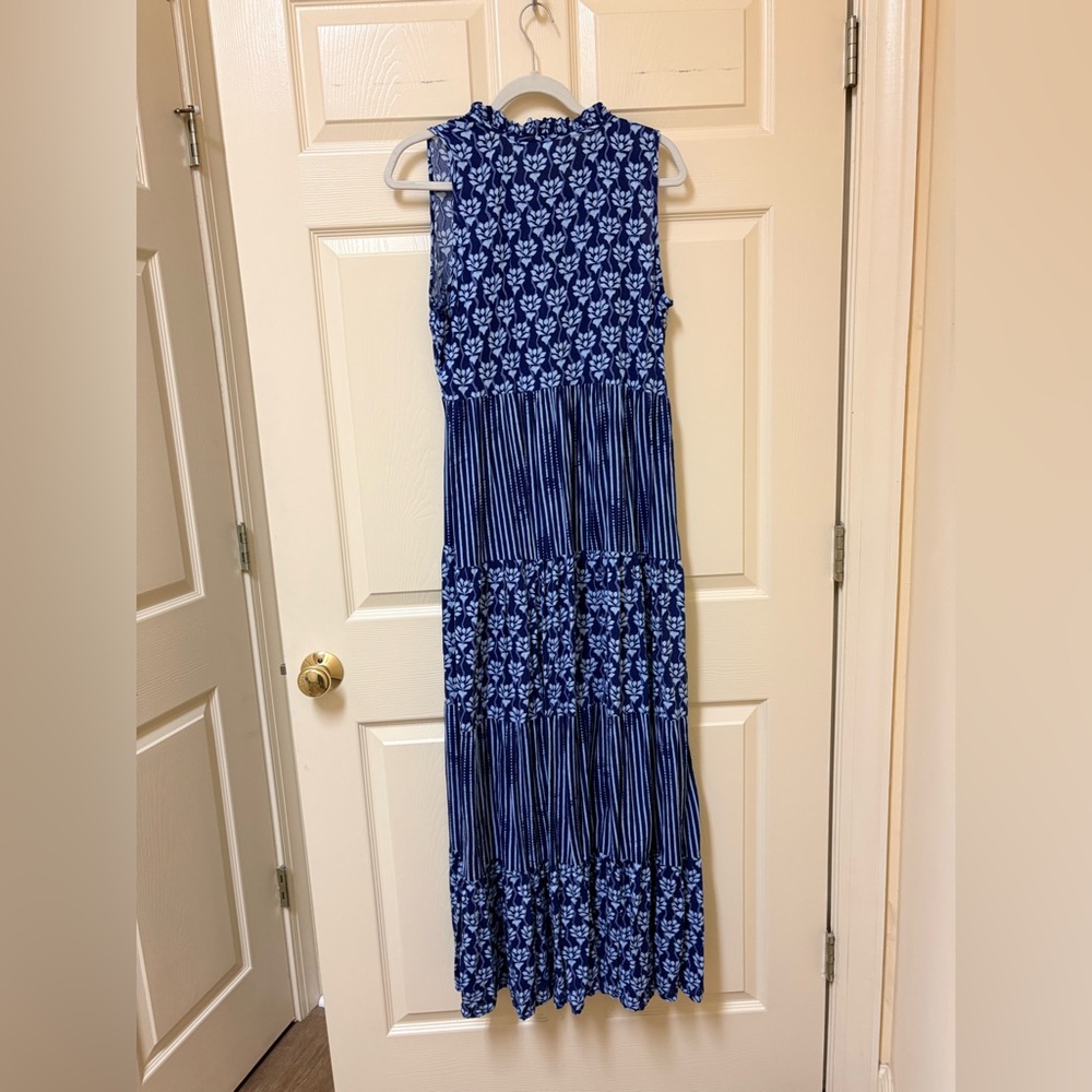 Goa Beachwear by Japna Navy Floral Sleeveless Maxi Dress Medium - Picture 6 of 7